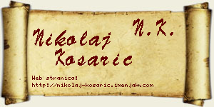 Nikolaj Košarić vizit kartica